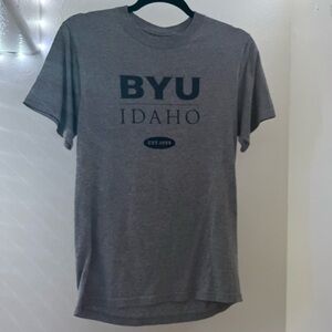 BYU Idaho college merch tee shirt, grey mens small